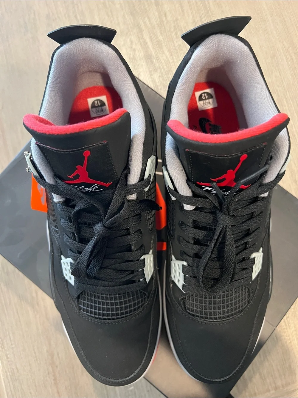 Jordan Black and Red High-Top Sneakers with Gray Accents